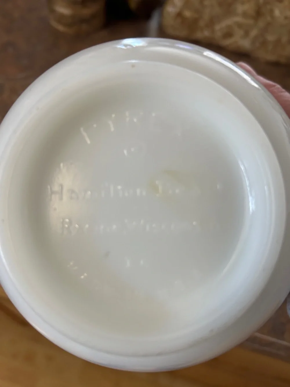 PYREX Vintage Hamilton Beach Milk Glass Mixing Bowl With Spout USA Made